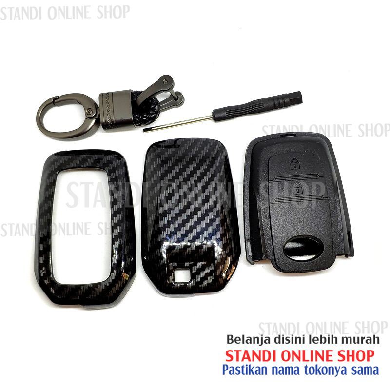 Cover Smartkey Sarung Kunci Toyota Innova Type Q Carbon Hitam