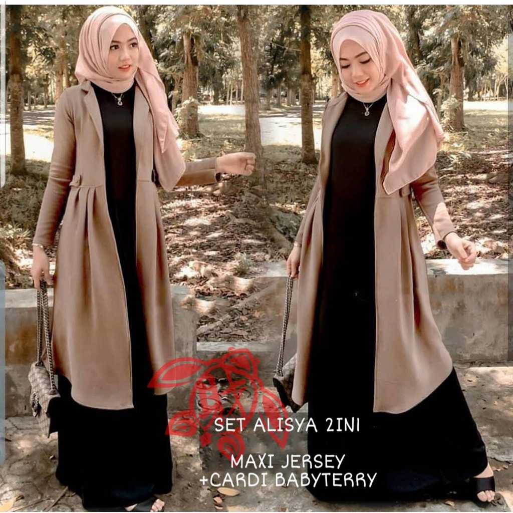SET MAXI ALISYA CARDI 2IN1 3 WARNA