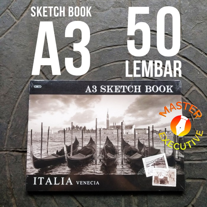 Kiky Sketch Book A3 / Buku Menggambar Sketsa 50 Lembar versi Travel