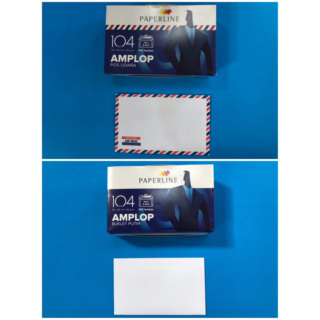 

Amplop Putih Polos - Garis Airmail PAPERLINE 104 / Envelope Plain - Air Mail PAPERLINE 104 PPL