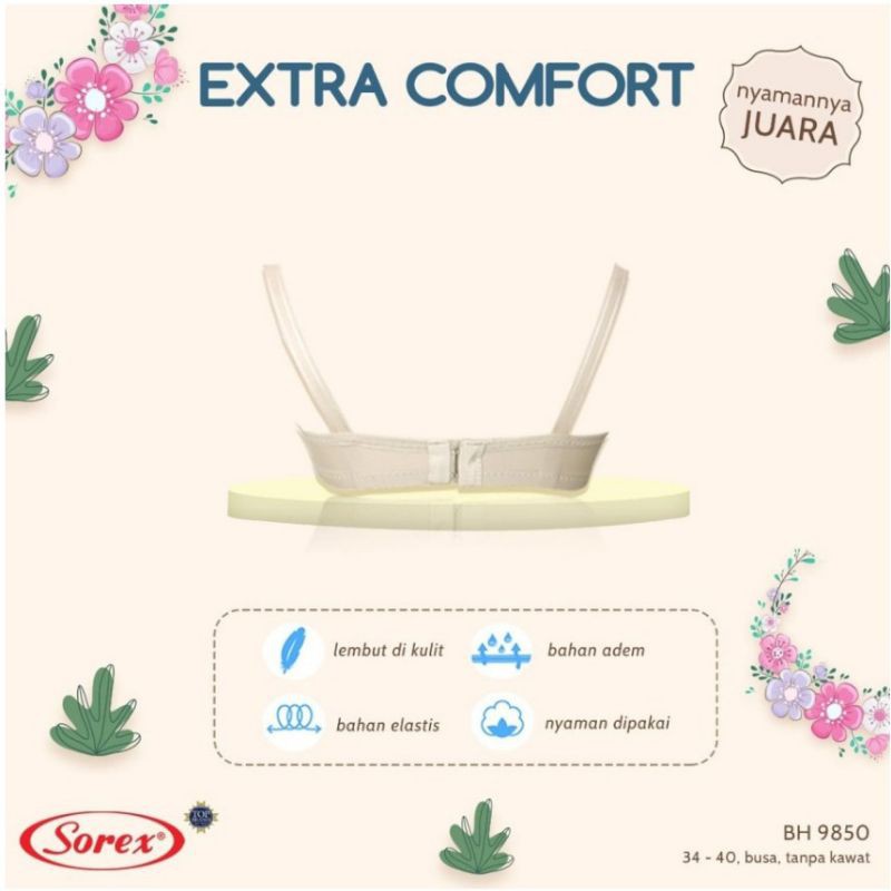 SOREX Bra Extra Comfort 9850 Busa Tipis Tanpa Kawat