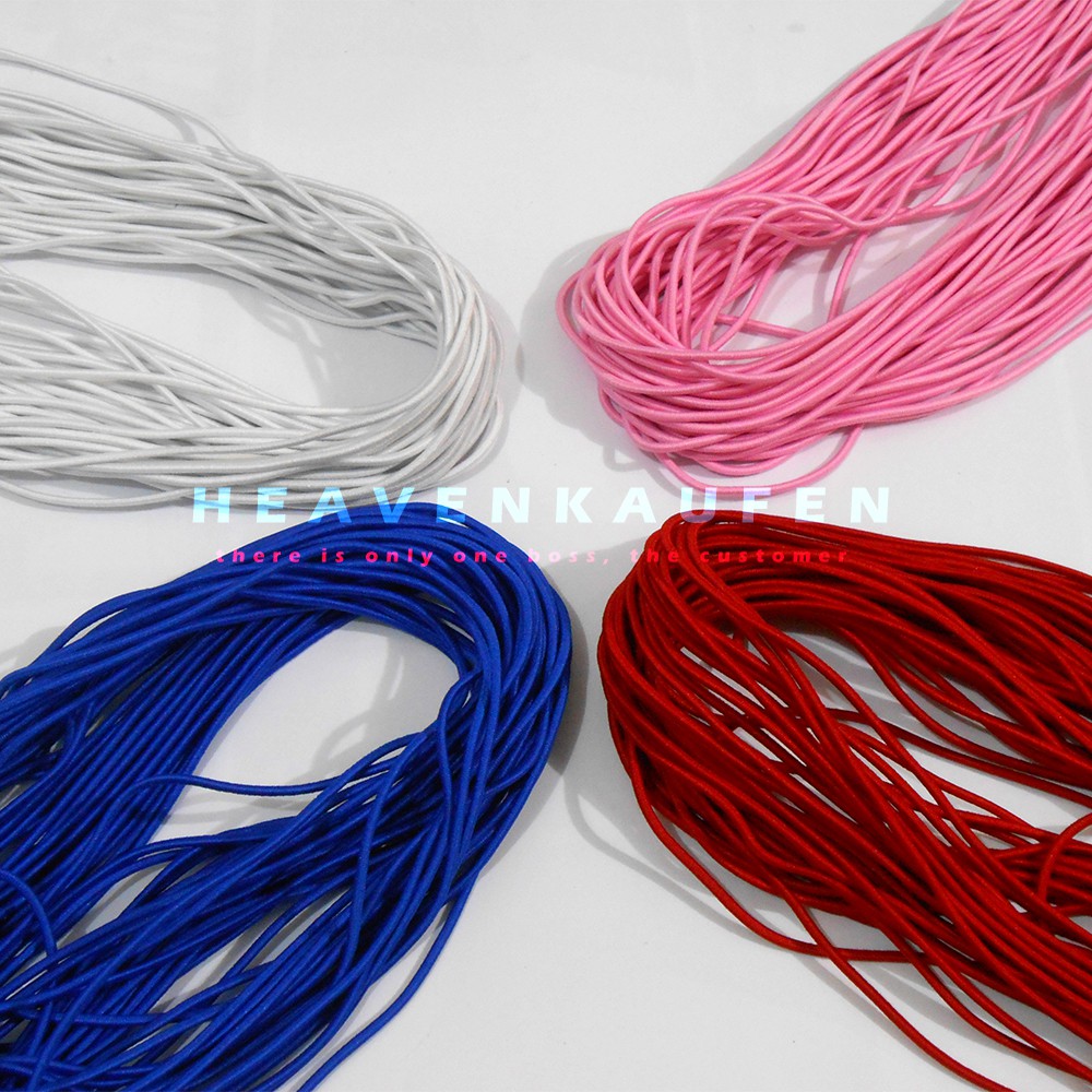 Tali Elastis Warna Warni Diameter Kecil 1,5 mm Meteran