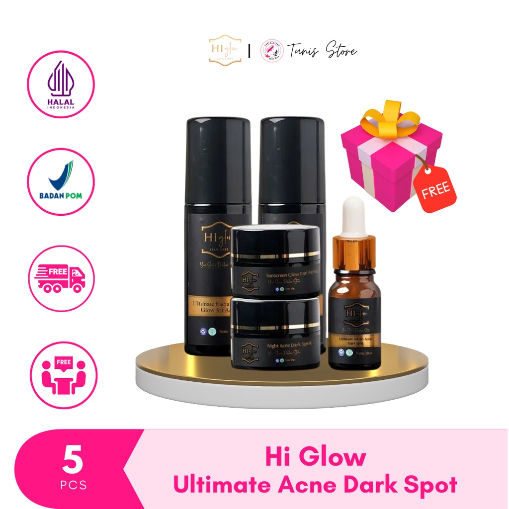 HI Glow Skincare Acne Dark Spot - Pencerah Wajah Penghilang Bekas Jerawat Flek Hitam