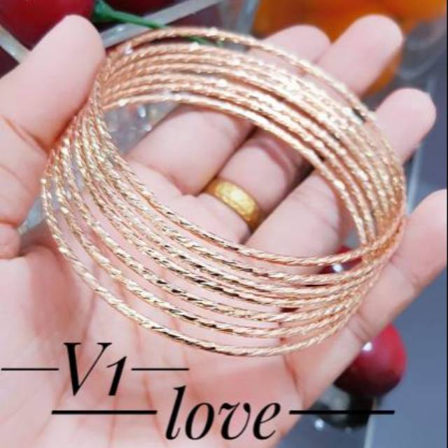 Xuping gelang keroncong lapis emas 24k terlaris 0512