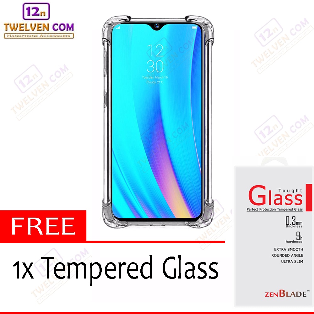 [FLASH SALE] Case Anti Crack Anti Shock Softcase Realme 3 Pro - Free Tempered Glass