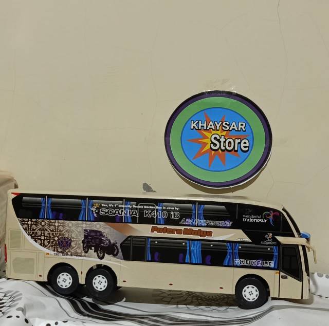 Miniatur Bus bis / mainan bus bis  putra mulya double deker