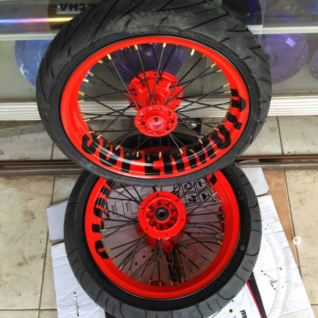 Sepaket velg KLX D tracker 150 full set Ama ban ring 14