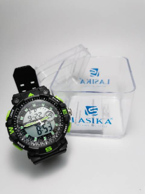 Jam tangan digital double time Sporty water Resist Lasika 507