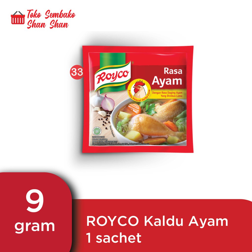 

ROYCO KALDU AYAM PENYEDAP RASA 9GR SACHET ECERAN