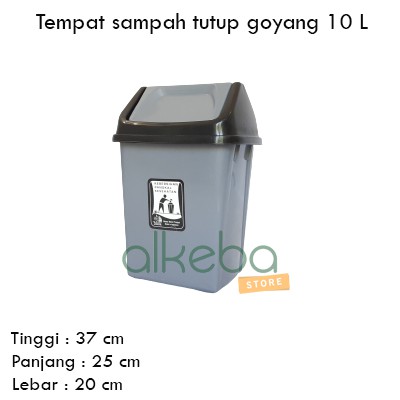 Tong sampah/ Tempat sampah tutup goyang 10 Ltr