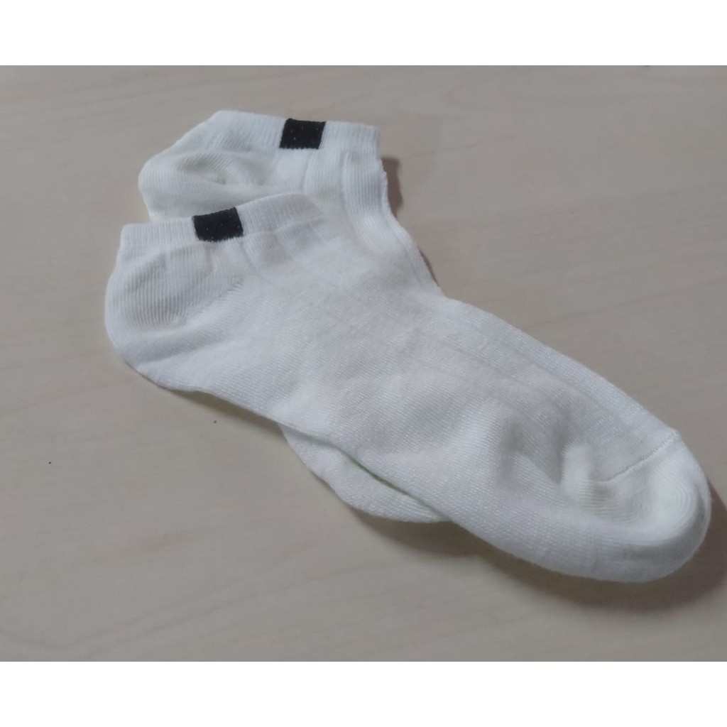 ☛BELIDEH☚ R103 Kaos Kaki Polos 6 Garis Unisex Fashion Wanita/Pria Kaos Kaki Import Murah Jakarta-PUTIH