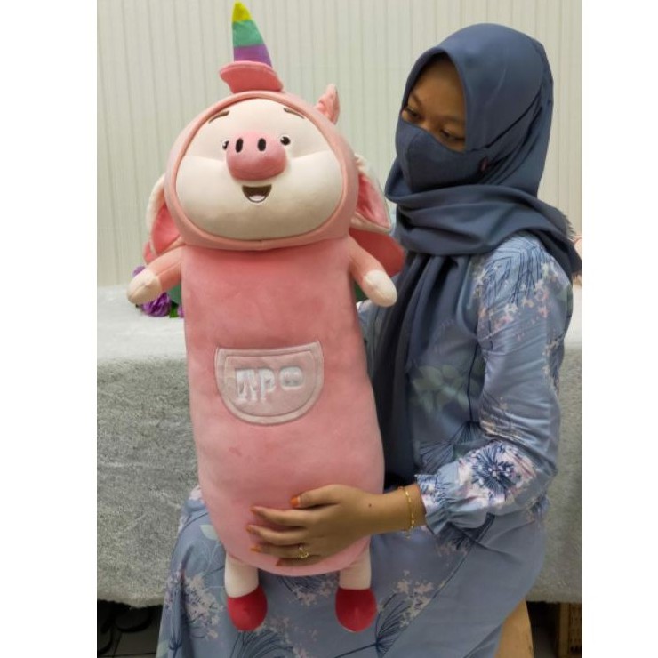 Guling Pig Kostum Unicorn Size 80cm/30&quot;/Boneka Pig/Boneka Unicorn