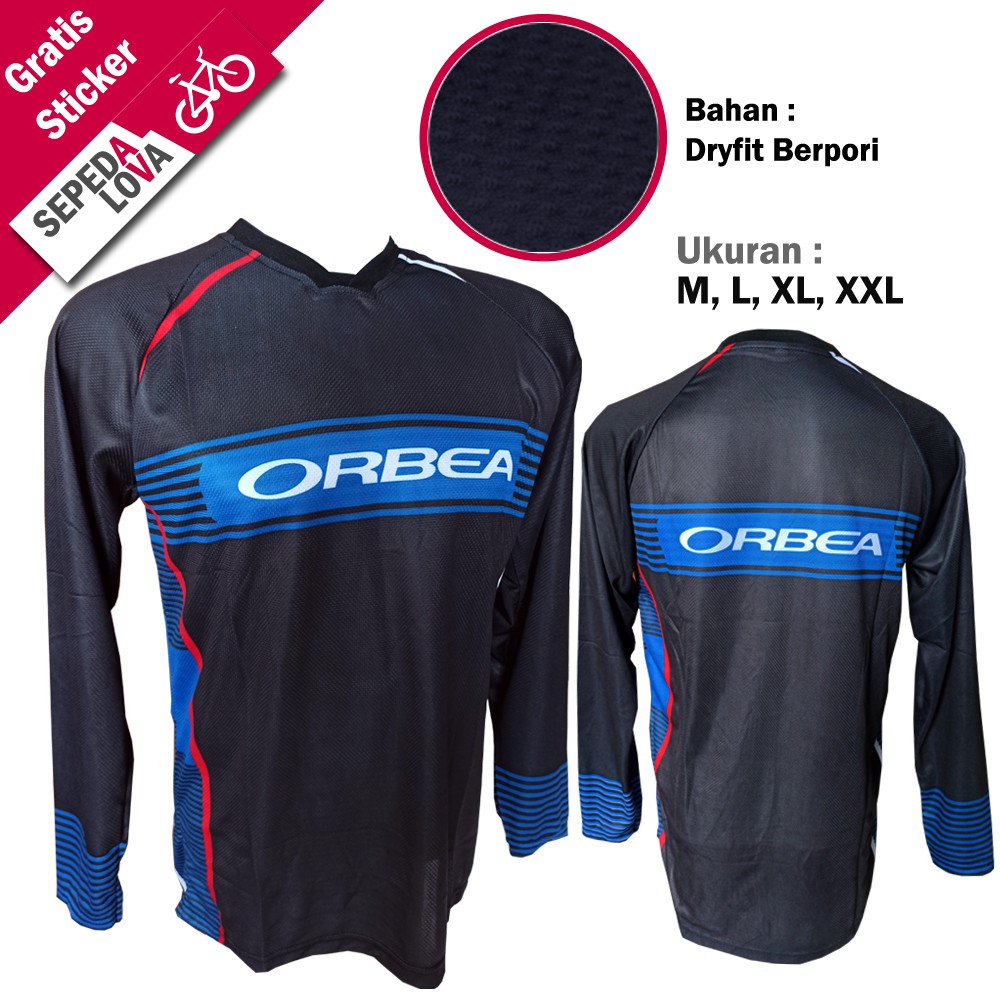 Jersey Sepeda Baju DH Down Hill MTB Orbea Hitam - Lengan Panjang