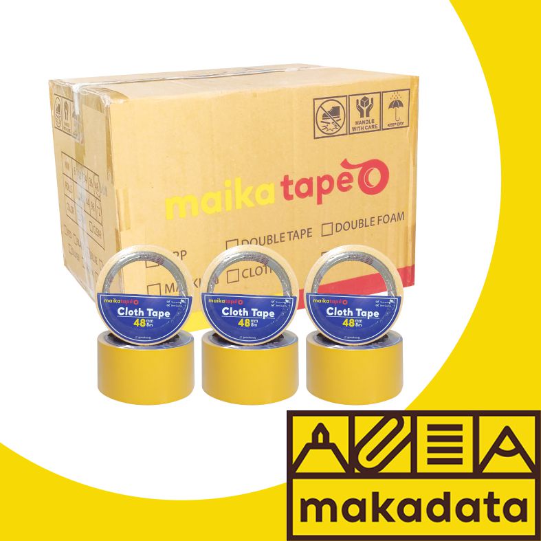 

LAKBAN LINEN / CLOTH TAPE KUNING MAIKATAPE 48MM (1BOX) MURAH