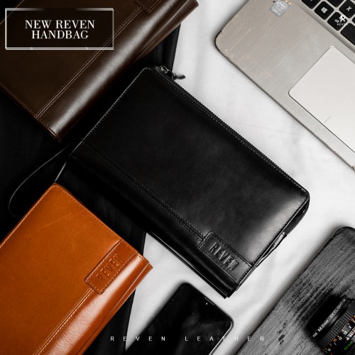 Tas Tangan Gengggam REVEN HANDBAG Hand Bag Men Tenteng Pria Cowok Kulit Asli Original Premium A32