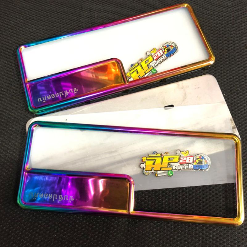 COVER/BINGKAI/DUDUKAN PLAT NOMOR MODEL RAINBOW TULISAN THAILAND DI JUAL PER 1 SET DEPAN &amp; BELAKANG