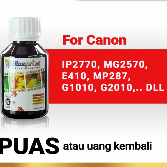 TINTA CANON BLUEPRINT REFILL 100ML FOR PRINTER CANON ORIGINAL - Hitam