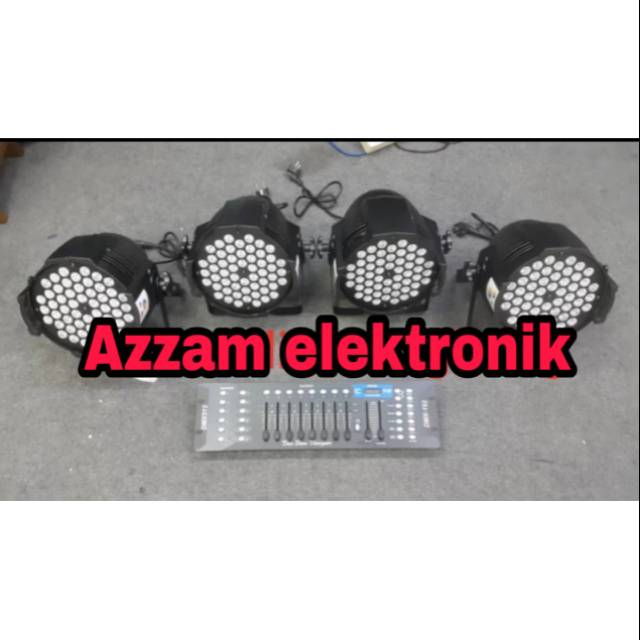 Paket lampu parled 4 buah parled 54x3w Fullcolor plus dmx 192 free kabel dmx