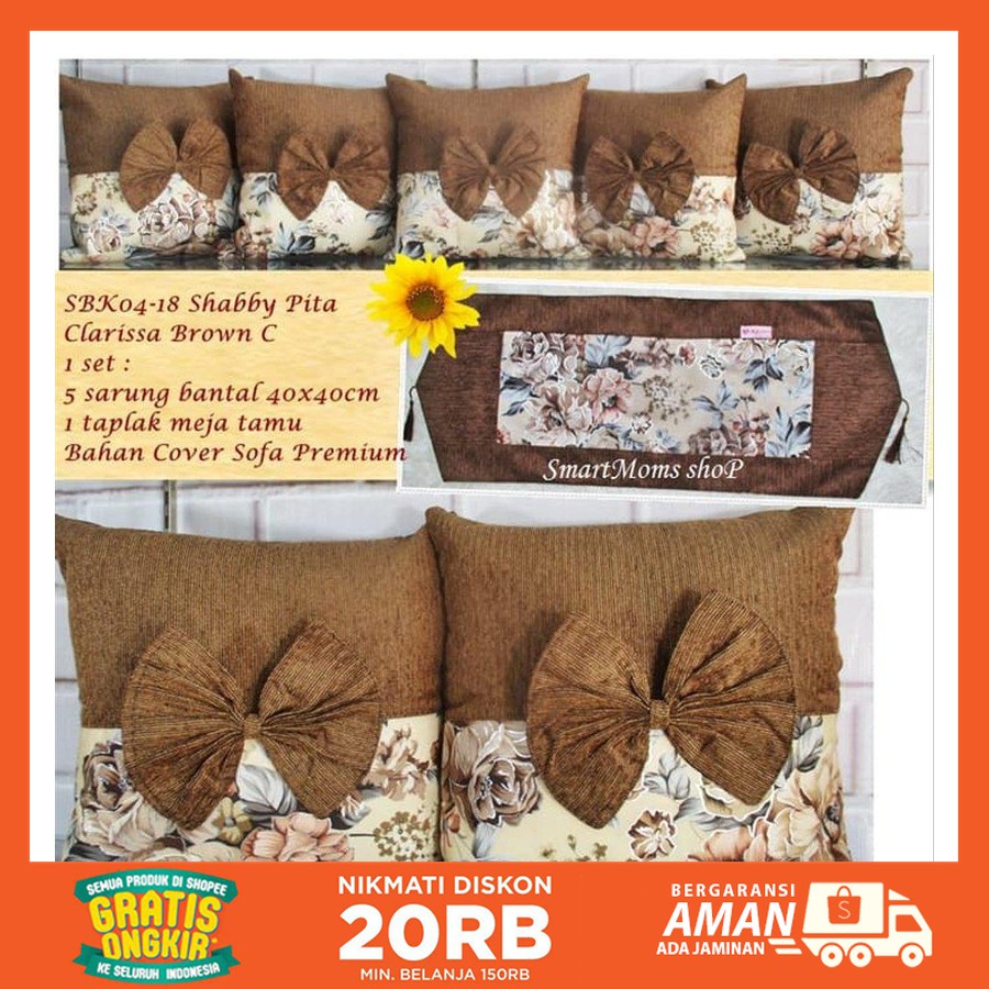 Diskon Sarung Bantal  Kursi  Shabby Chic Sbk Pita Minimali 