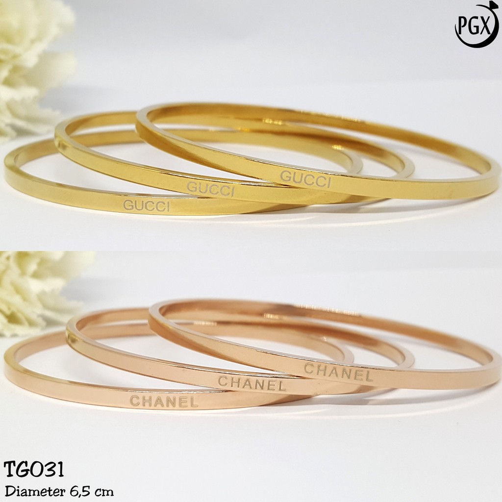 PGX Gelang Keroncong Titanium Asli Anti Karat Perhiasan Premium Aksesoris Fashion Wanita - TG029