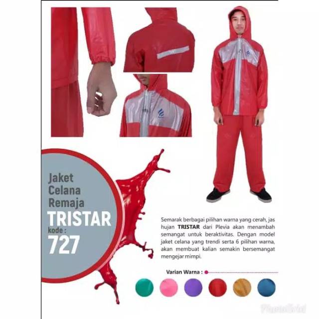 Jas Hujan Remaja Tristar Plevia 727 / Jas Hujan Remaja Murah Laris / Jas Hujan Smp / Mantel Unisex