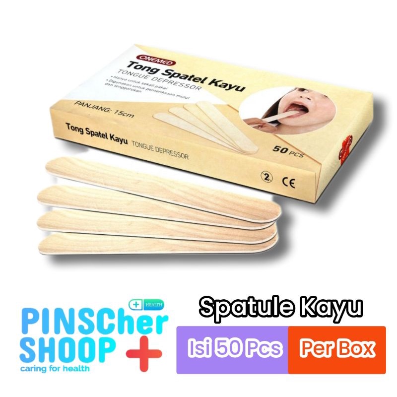 Spatula Kayu Tong Spatel Wooden Tongue Depresor Sundip Lidah Onemed Box 50 Pcs