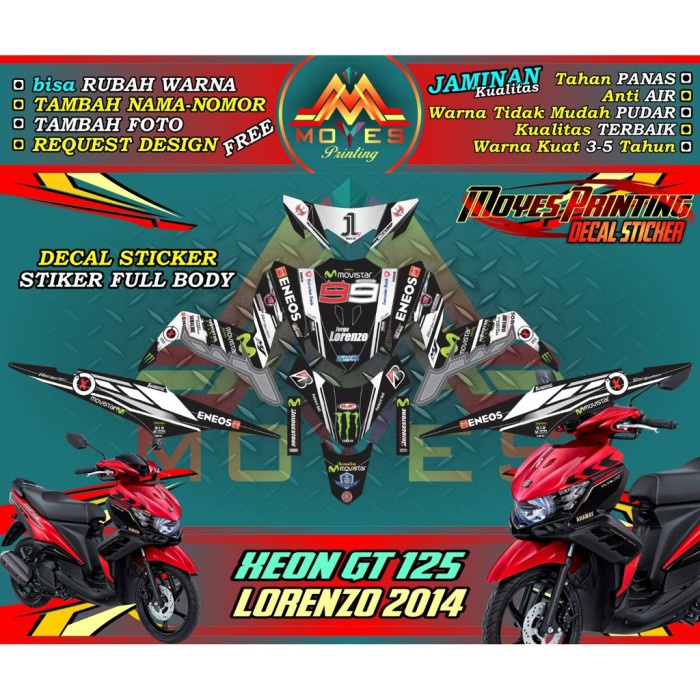 decal stiker xeon gt-stiker motor xeon gt-stiker fullbody xeon gt-stiker yamaha xeon gt
