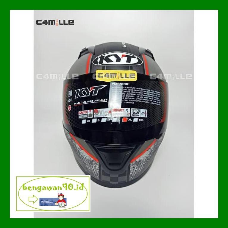 Aksesorishelm50Smn Helm Kyt R10 Motif #4 Gunmetal Dop Red Full Face - M 2201C0D
