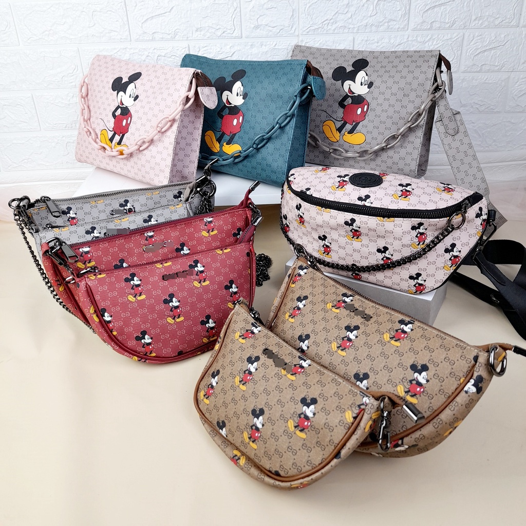 Tas Wanita Import Selempang Waistbag Premium Kulit Motif Miki Guci TAS107 TAS108 TAS109