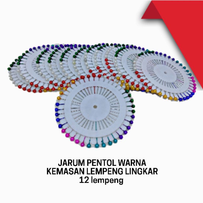 Jarum Pentol (12sachet) Jarum Pentul Hijab Warna kemasan Bulat Grosir