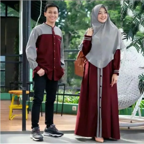 baju couple pasangan radhani set gamis couple keluarga kapelan suami istri kapel pacar lamaran lebaran kekinian terlaris terbaru 2022