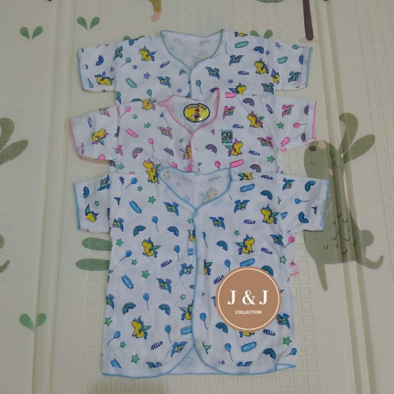 3 pcs Baju Bayi tangan pendek New born merk CICO MIKO (0-3 bulan)