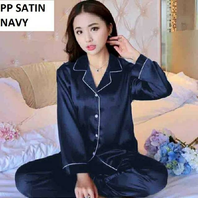 Baju Tidur Piyama Pajamas Cewek/Wanita Satin Silky Velvet LenganPanjang Bagus