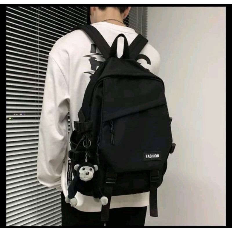 Tas Ransel Backpack Pria Wanita Fashion Bahan Kanvas Tas Sekolah Tas