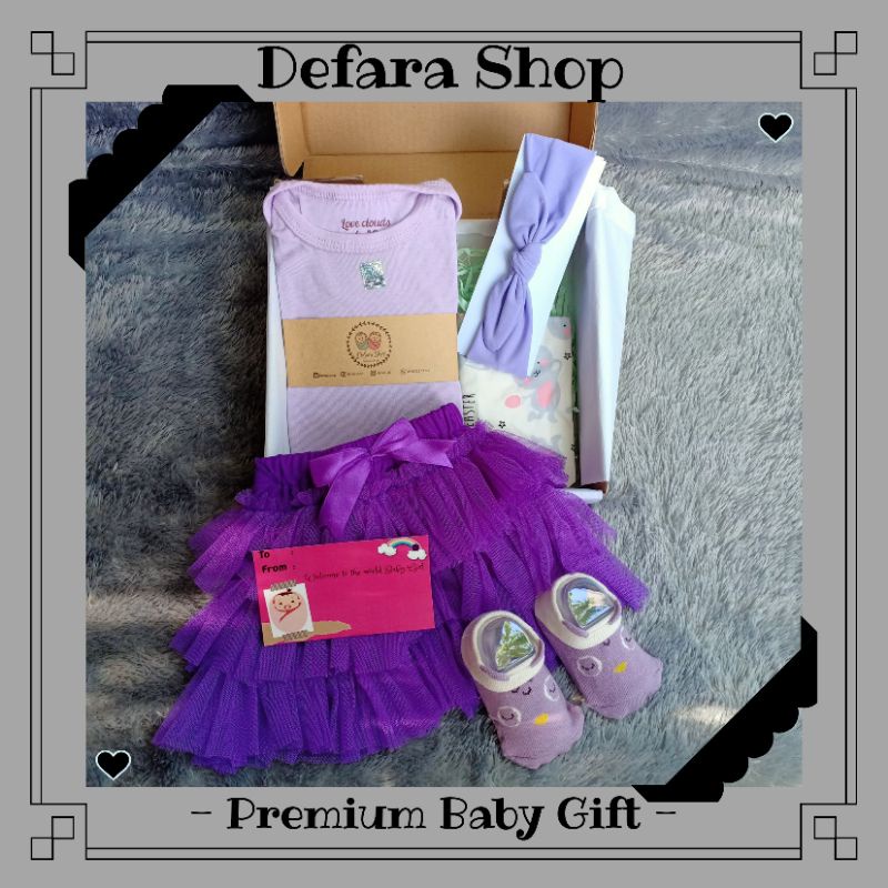 Hampers Bayi / Hampers Baby / Hampers Baby New Born  / Hampers Baby Premium / Kado Bayi New Born / Baby Gift / Hampers Bayi Murah-B16(Ungu - Ungu Tua)