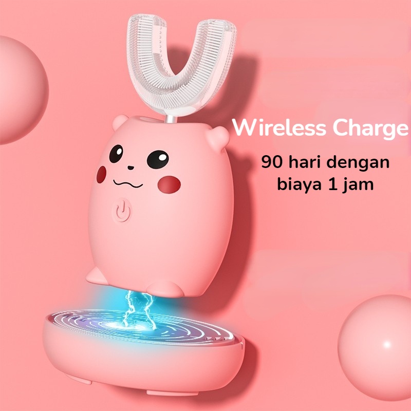 Sikat Gigi Elektrik Anak Pikachu Lucu Karakter OPP / U Shaped Toothbrush untuk Anak/ Sikat Gigi Bayi Silikon Bentuk U / Sikat Gigi Anak Silikon