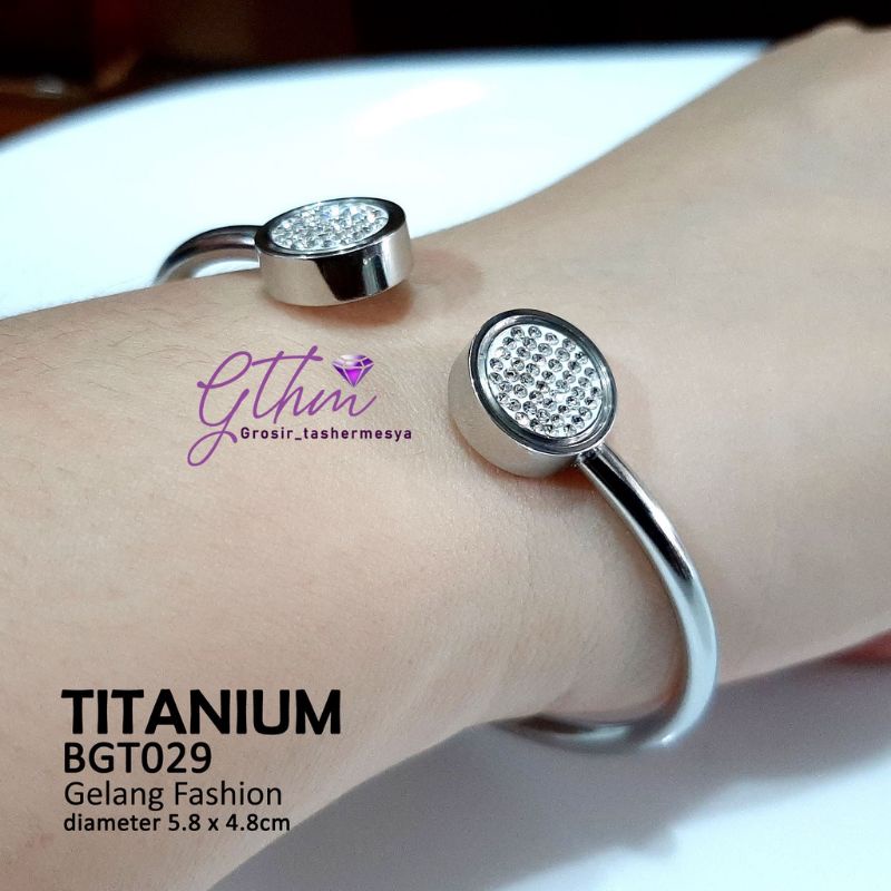 GELANG TANGAN WANITA TITANIUM BVL DIAMOND PERHIASAN FASHION IMPORT PREMIUM ANTI KARAT