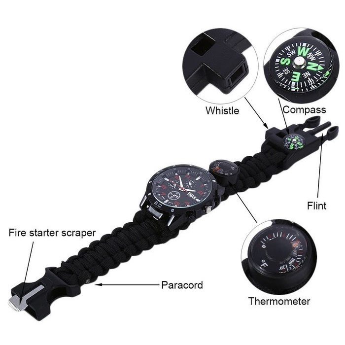 JAM TANGAN 5 IN 1 / JAM TANGAN OUTDOOR SURVIVAL tactical hiking