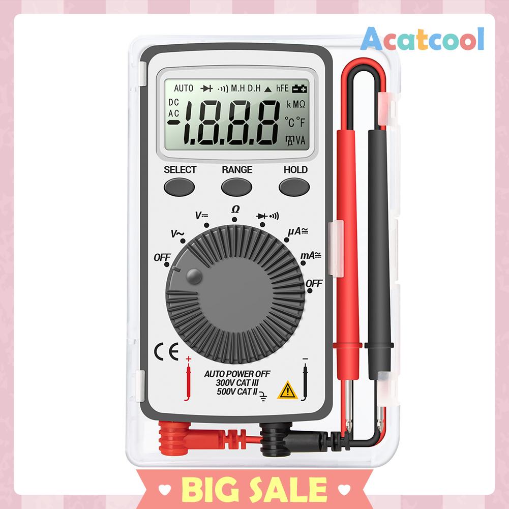 Multimeter / Voltmeter / Ammeter Saku Digital AC / DC Otomatis Portable Dengan Layar Lcd