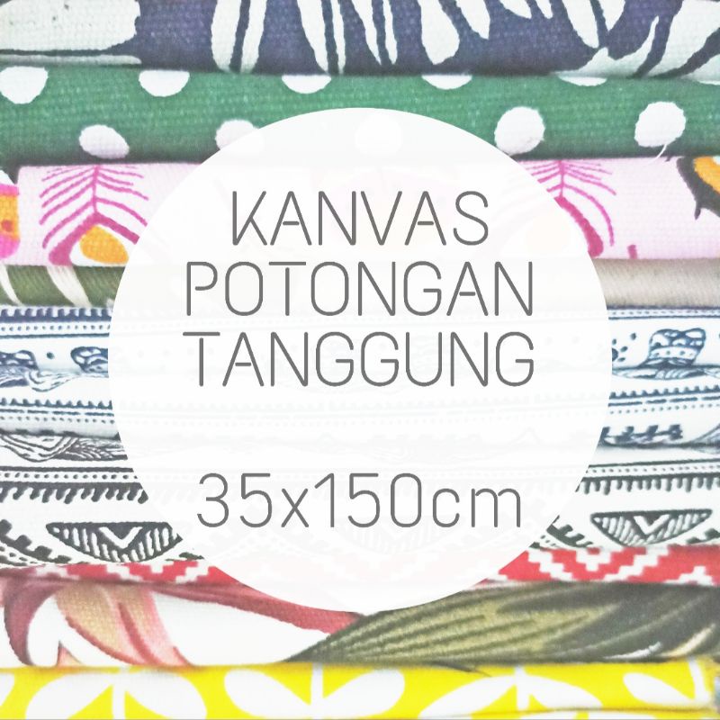 Bahan Kain kanvas 35 x 150 cm perca canvas tebal ukuran tanggung