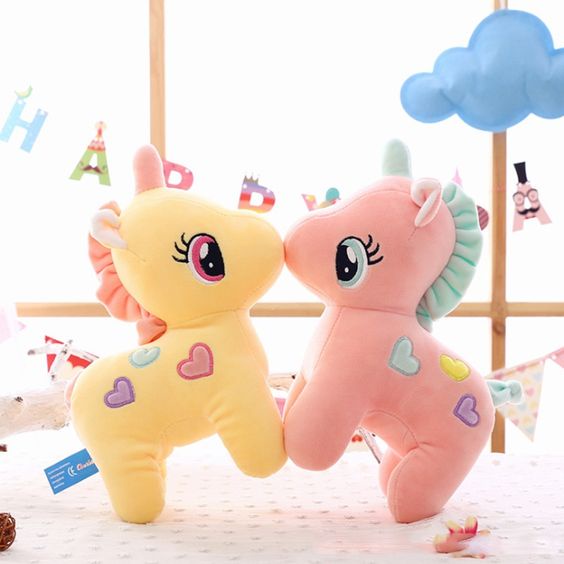 Boneka Unicorn Warna Warni Mini Bertanduk/Boneka Kuda Pony Terbaru