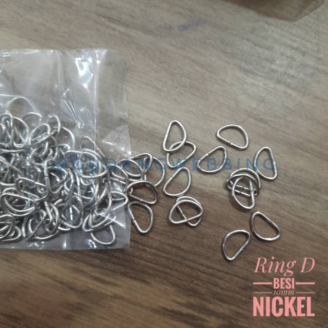 Ring D besi 1cm Nickel