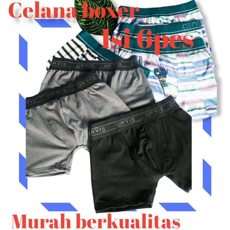 celana dalam pria boxer 6pcs random