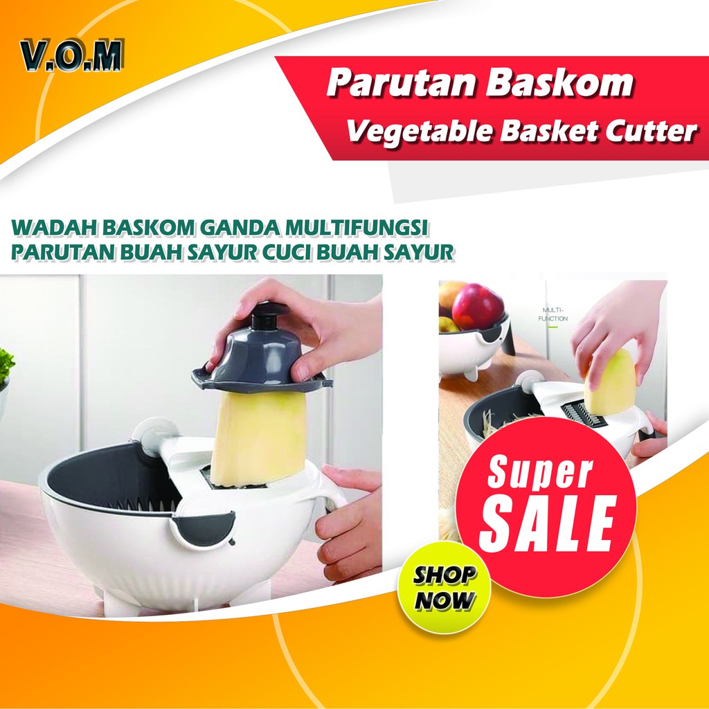 VOM Parutan Baskom Serbaguna Multifungsi - Vegetable Basket Cutter 0684