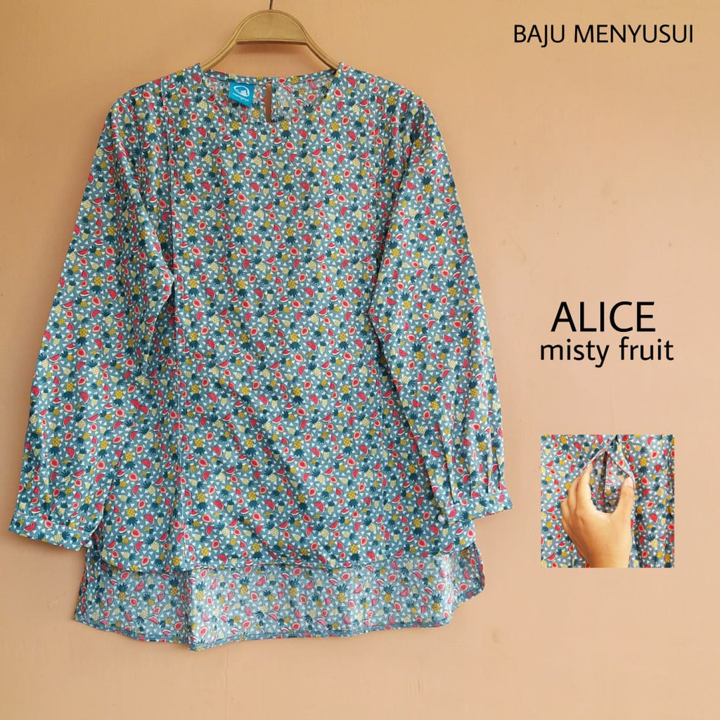 MAMIGAYA Kemeja Menyusui -ALICE Baju Menyusui Katun Formal