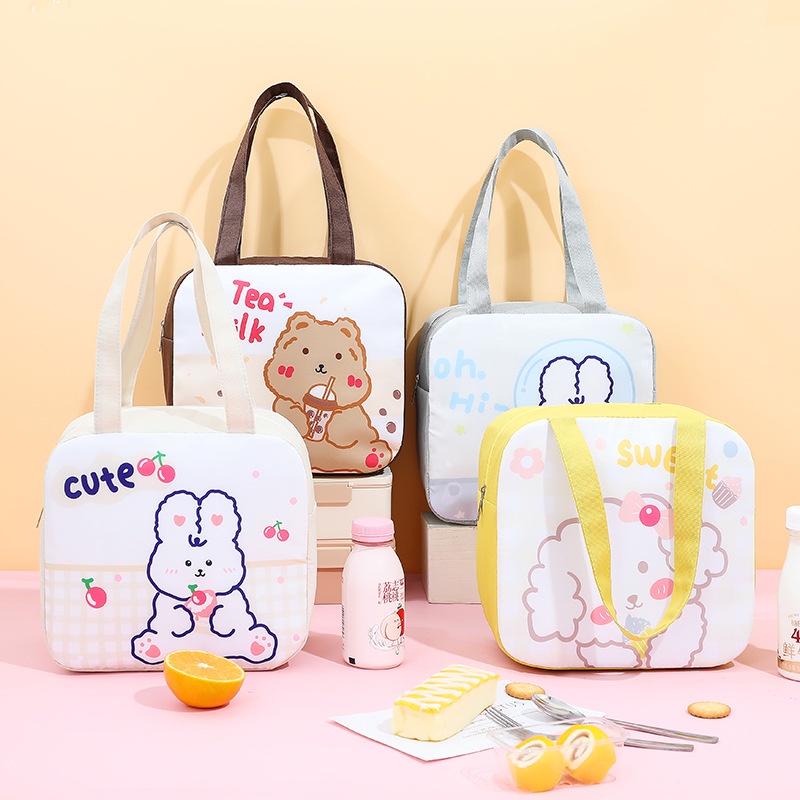 Tas Bekal Makan Motif Lucu Dengan Lapisan Insulasi Alumunium Foil Lunch Bag - TM023