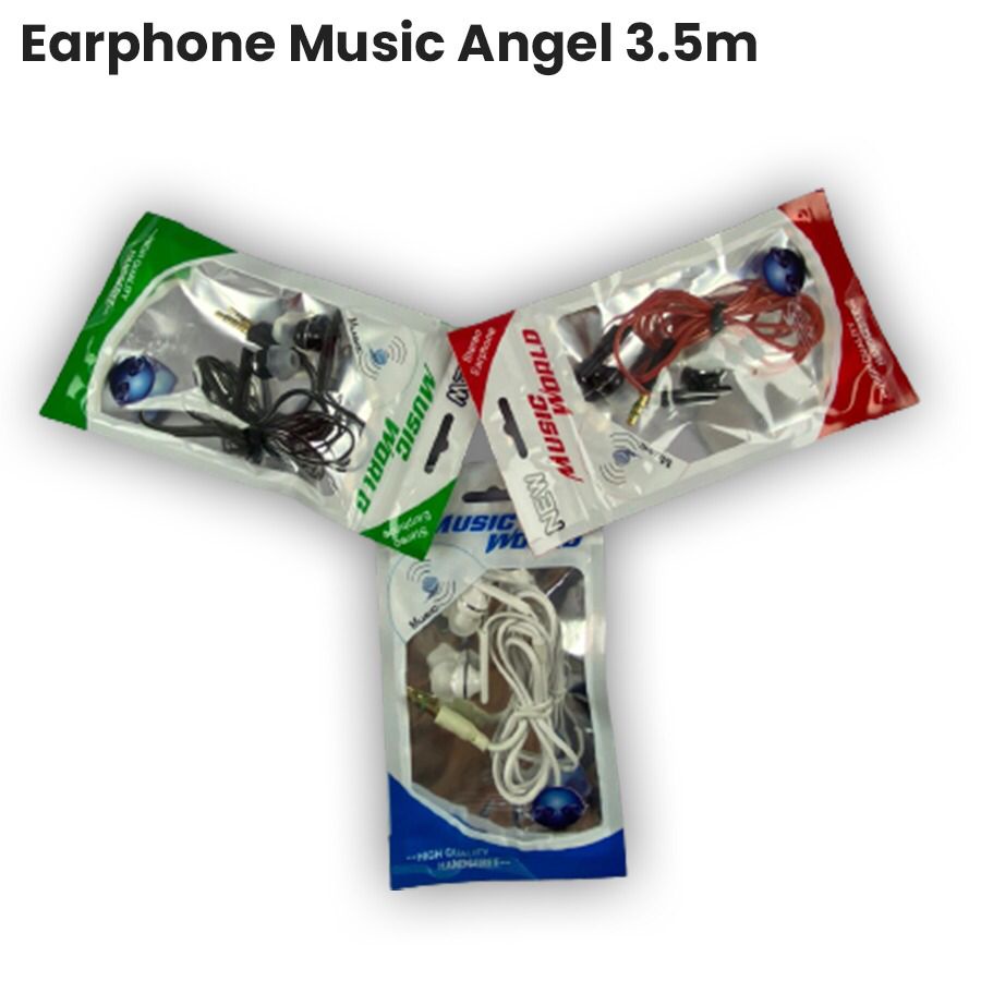 Headset Handsfree Earphone Music Angel Super Bass Stereo Jack 3.5mm Aksesoris Handphone HP OCEANMART OCEAN MART Murah Grosir