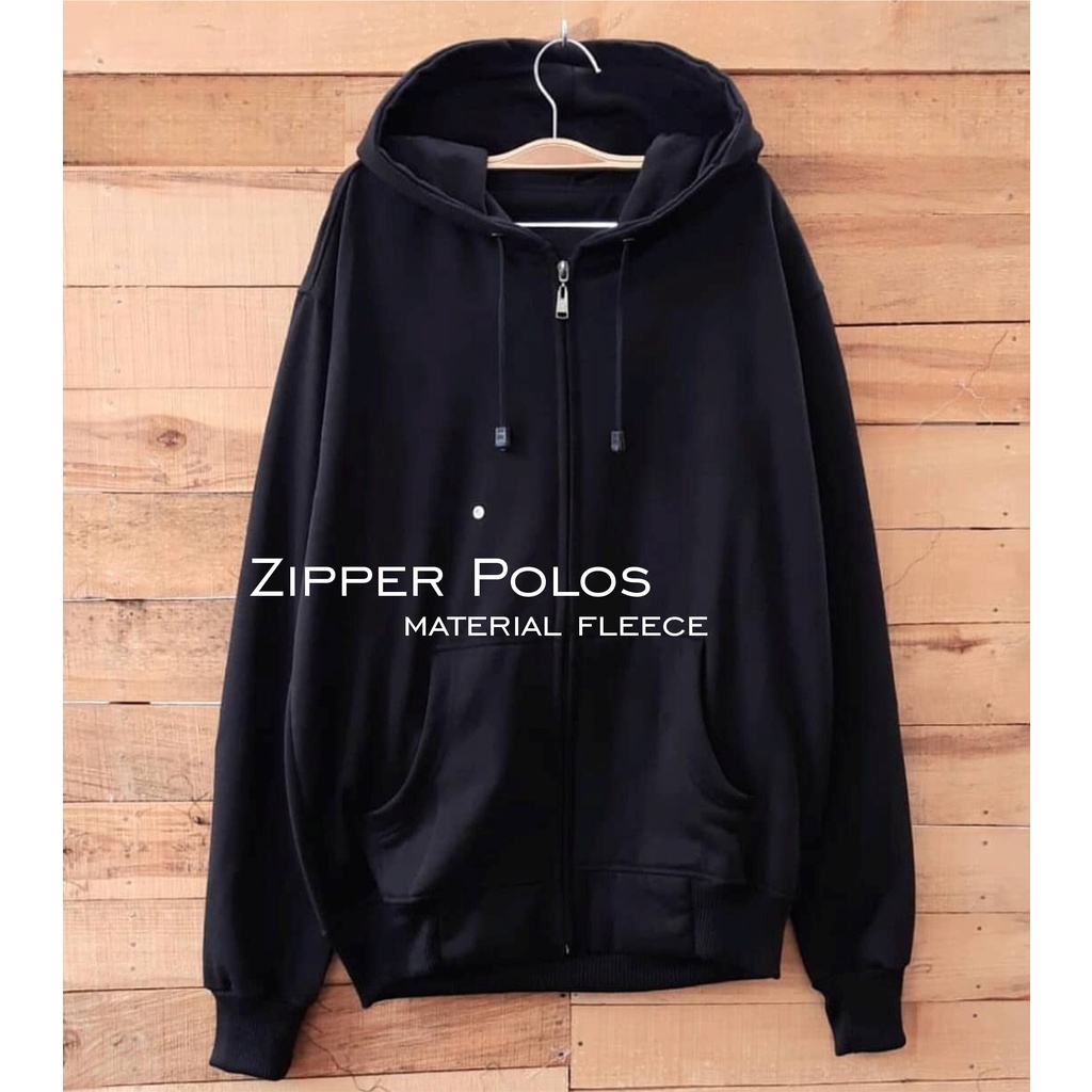 JAKET ZIPPER HOODIE POLOS PRIA WANITA DEWASA DISTRO PULLOVER KEREN KEKINIAN OVERSIZE JUMBO SIZE S SAMPAI XXL BAHAN FLEECE