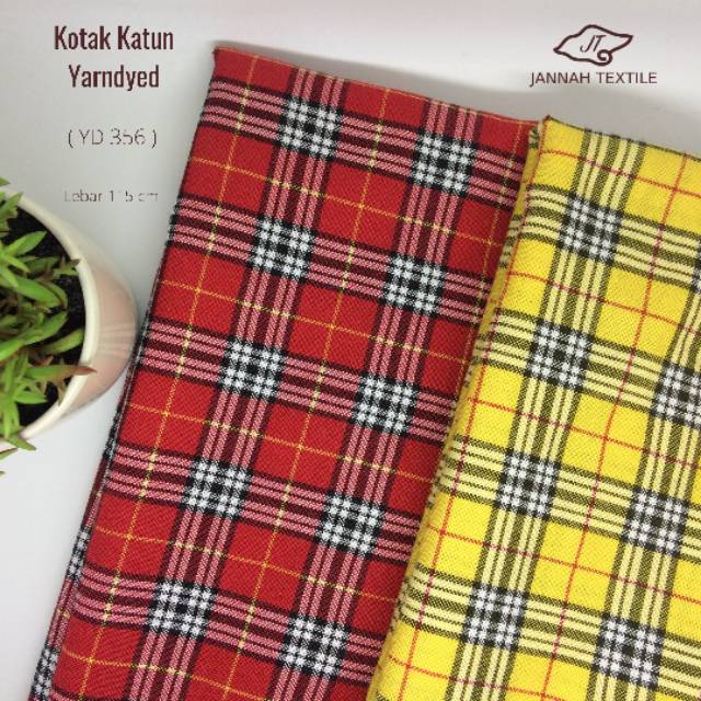  Kain  Katun Bahan Yarndyed Yandet Motif Kotak  Kotak  YD356 