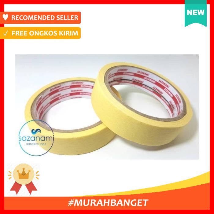 

Promo 1 Box Masking Tape 1" Inch X 15M Sazanami Isolasi Lakban Kertas Kuning